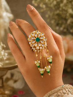 Yellow Chimes - Women Multi-Color Stones Gold Plated Ring