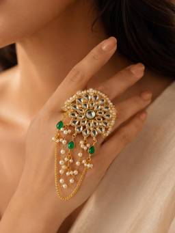 Yellow Chimes - Women Multi-Color Stones Gold Plated Ring