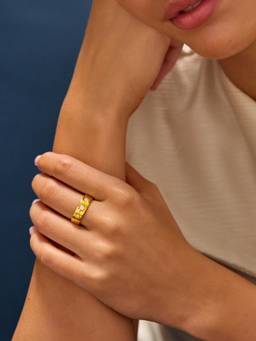 Accessorize London - Women Gold Statement 14K Gold Plated Ring