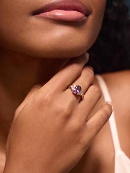 Accessorize London - Women Purple Stones 14K Gold Plated Ring