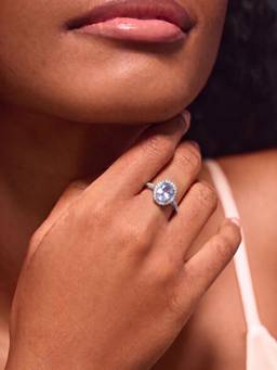 Accessorize London - Women Blue Stones Silver Plated Ring