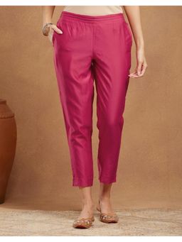 Fabindia - Pink Cotton Silk Ethnic Pant