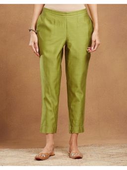 Fabindia - Green Cotton Silk Ethnic Pant