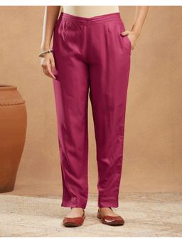 Fabindia - Pink Viscose Silk Ethnic Pant