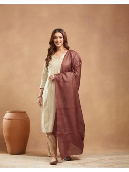 Fabindia - Maroon Silk Blend Dupatta