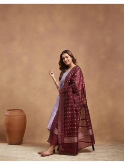 Fabindia - Maroon Cotton Silk Blend Dupatta