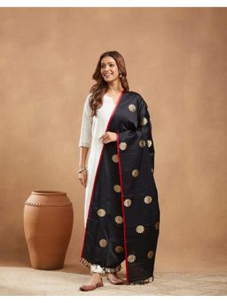 Fabindia - Black Silk Blend Banarsi Dupatta