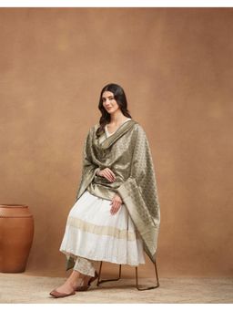 Fabindia - Grey Cotton Silk Blend Dupatta