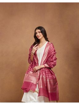 Fabindia - Pink Cotton Silk Blend Dupatta