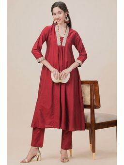 Barara Ethnic - Ruby Maroon Solid Kurta