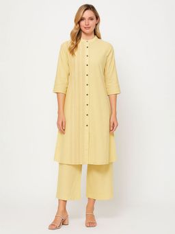 Barara Ethnic - Women Yellow Cotton Kurta with Pant
