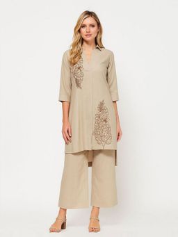 Barara Ethnic - Women Beige Kurta with Pant