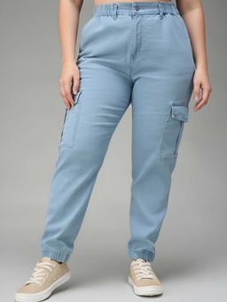Miss Chase - Blue Solid/Plain Regular Jeans