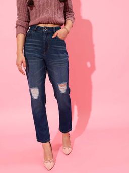 STREET 9 - Navy Blue Solid/Plain Skinny Jeans