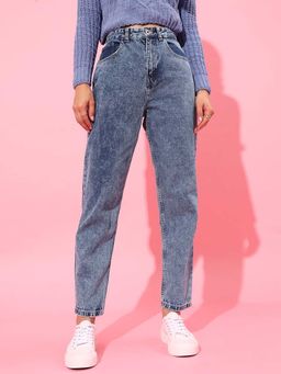 STREET 9 - Blue Solid/Plain Skinny Jeans