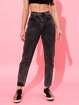 STREET 9 - Black Solid/Plain Skinny Jeans