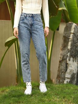 STREET 9 - Blue Solid/Plain Skinny Jeans