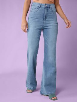 DOLCE CRUDO - Blue Solid/Plain Bootcut Jeans