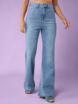 DOLCE CRUDO - Blue Solid/Plain Bootcut Jeans