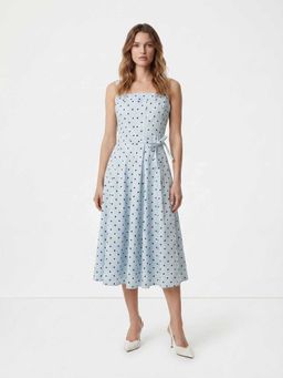 Cover Story - Blue Polka Dots Flared Midi Dress