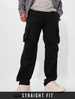 The Souled Store - Solids: Ink Black Men Cargo