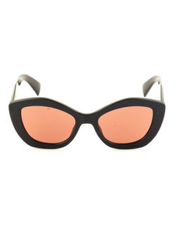 United Colors of Benetton - Orange Lens Cat Eye Sunglass Black Frame Bes23504 C1 (51)