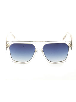 United Colors of Benetton - Blue Lens Square Sunglass Clear Frame Bes23510 C3 (57)