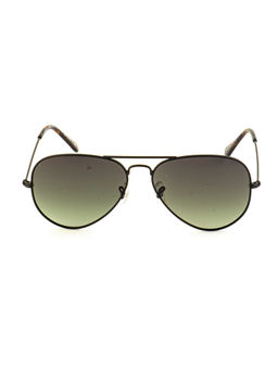 United Colors of Benetton - Green Lens Gradient Aviator Sunglass Black Frame Bes23515 C4 (58)