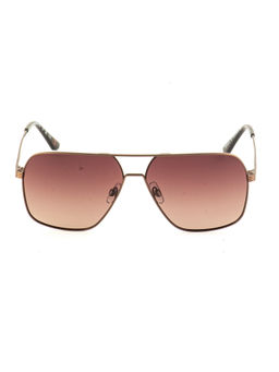 United Colors of Benetton - Orange Lens Gradient Square Sunglass Brown Frame Bes23520 C3 (60)