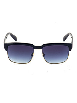 United Colors of Benetton - Blue Lens Gradient Square Sunglass Black & Golden Frame Bes23521 C3 (57)