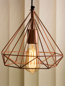 Homesake - Copper Hanging Metal Diamond Pendant Light