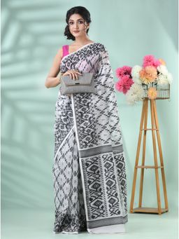 DESH BIDESH - Women's Traditional Black Handloom Woven Saree