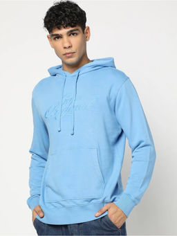 GAP - Pink Men's Logo Print Hooded Full Sleeves Sweatshirt