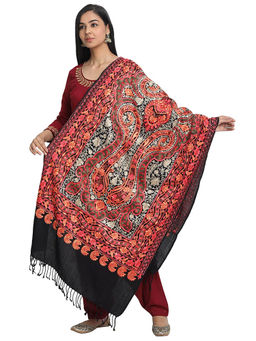 Zamour - Black Embroidered Shawl