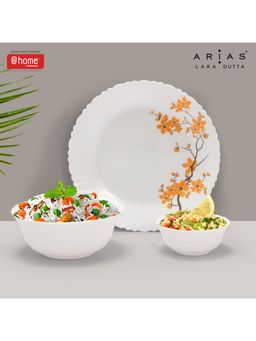 At Home by Nilkamal - Arias Fluted Blossom Ride Dinner Set - 14 Pieces