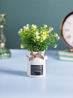 Voncasa - Flower with Pot - White