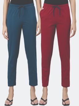 Kryptic - Women Mid-rise Pure Cotton Lounge Pants (Pack of 2)