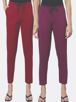 Kryptic - Women Mid-rise Pure Cotton Lounge Pants (Pack of 2)