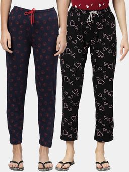Kryptic - Women Printed Pure Cotton Lounge Pants (Pack of 2)