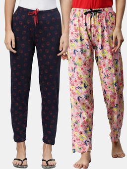 Kryptic - Women Printed Pure Cotton Lounge Pants (Pack of 2)