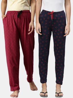 Kryptic - Women Printed Pure Cotton Lounge Pants (Pack of 2)