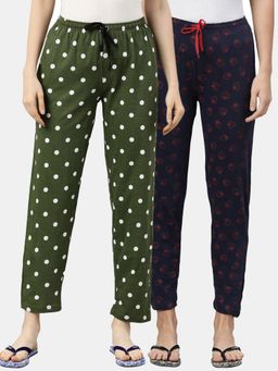 Kryptic - Women Printed Pure Cotton Lounge Pants (Pack of 2)