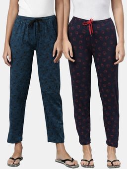 Kryptic - Women Printed Pure Cotton Lounge Pants (Pack of 2)