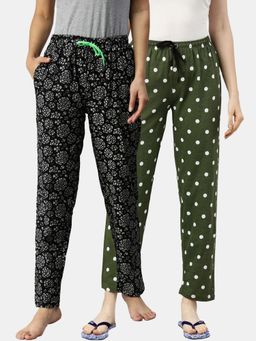 Kryptic - Women Printed Pure Cotton Lounge Pants (Pack of 2)