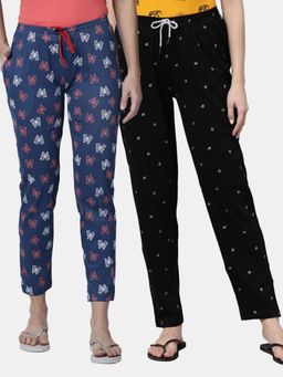 Kryptic - Women Printed Pure Cotton Lounge Pants (Pack of 2)