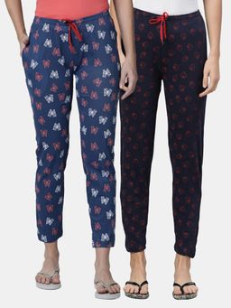 Kryptic - Women Printed Pure Cotton Lounge Pants (Pack of 2)
