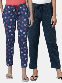 Kryptic - Women Printed Pure Cotton Lounge Pants (Pack of 2)