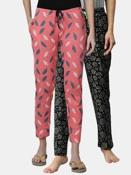 Kryptic - Women Printed Pure Cotton Lounge Pants (Pack of 2)