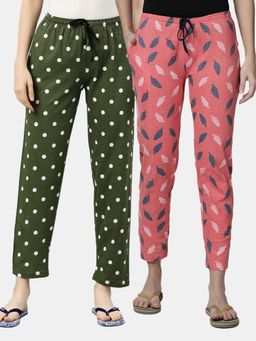 Kryptic - Women Printed Pure Cotton Lounge Pants (Pack of 2)