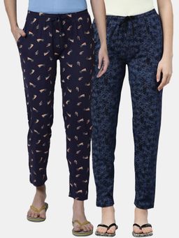 Kryptic - Women Printed Pure Cotton Lounge Pants (Pack of 2)